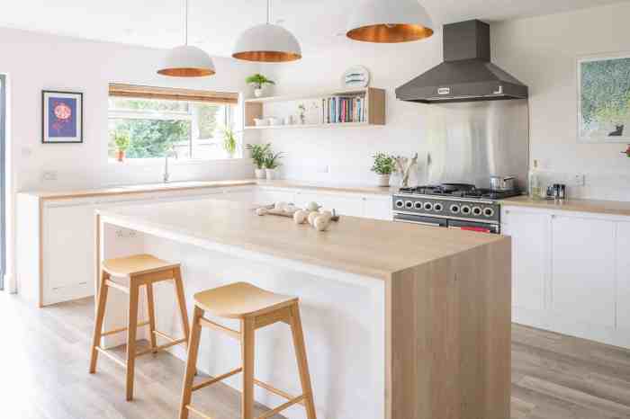 Scandinavian kitchen with large windows