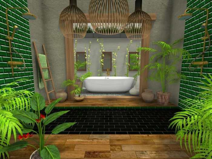 Bathroom tropical design inviting ideas plants