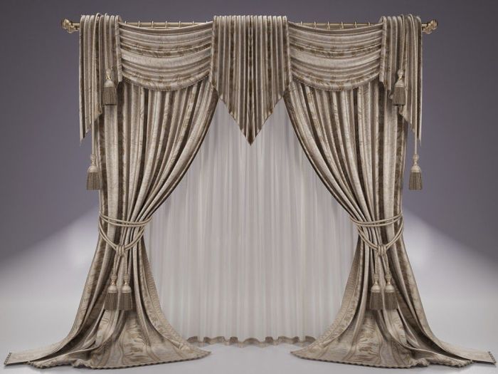 Embroidered curtains for classic decor