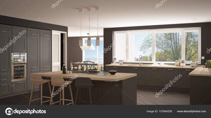 Kitchen big scandinavia modern windows stock panorama classic wh archiviz depositphotos