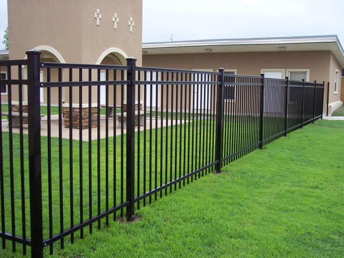 Classic garden with wrought iron fence